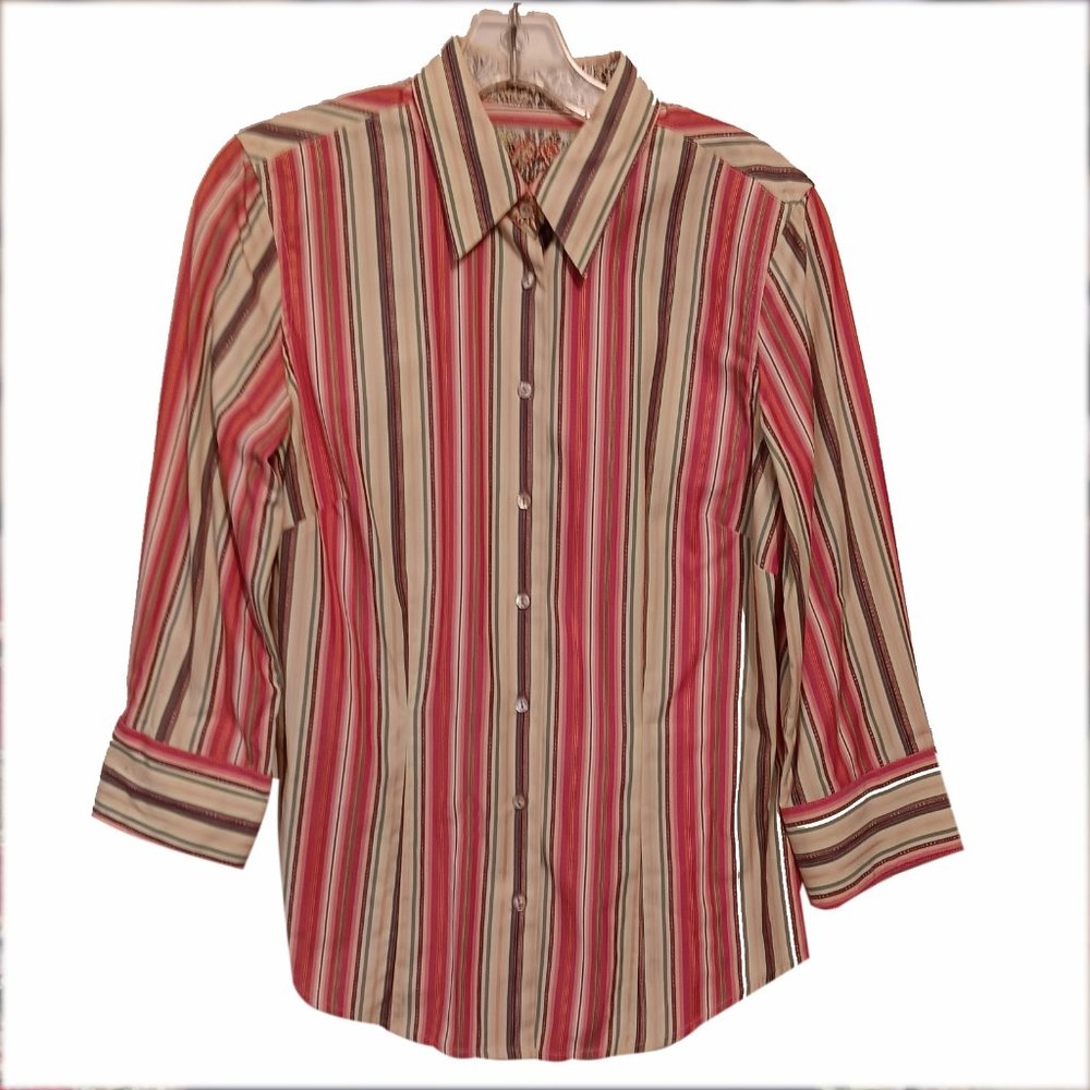 Robert Graham Multicolored Strips Size Small - image 2